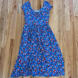 Boden Blue Floral Dress Samantha Scoop